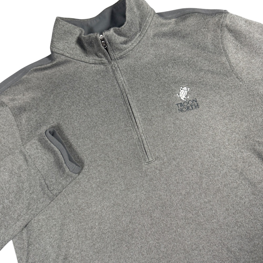 Under‎ Armour Troon North Quarter Zip Pullover Men L Gray Textured Golf Sweater